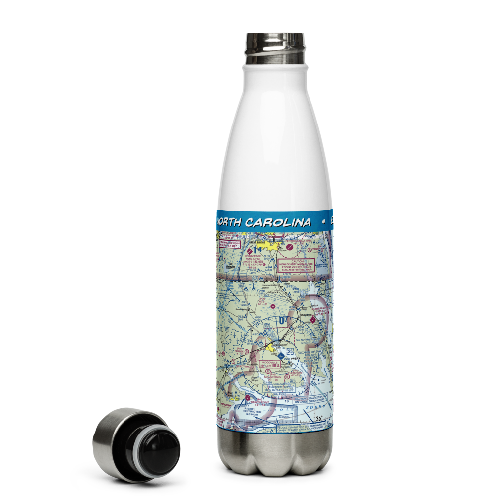 Elizabeth City Regional Airport & Coast Guard Air Station (ECG) VFR Sectional Water Bottle 