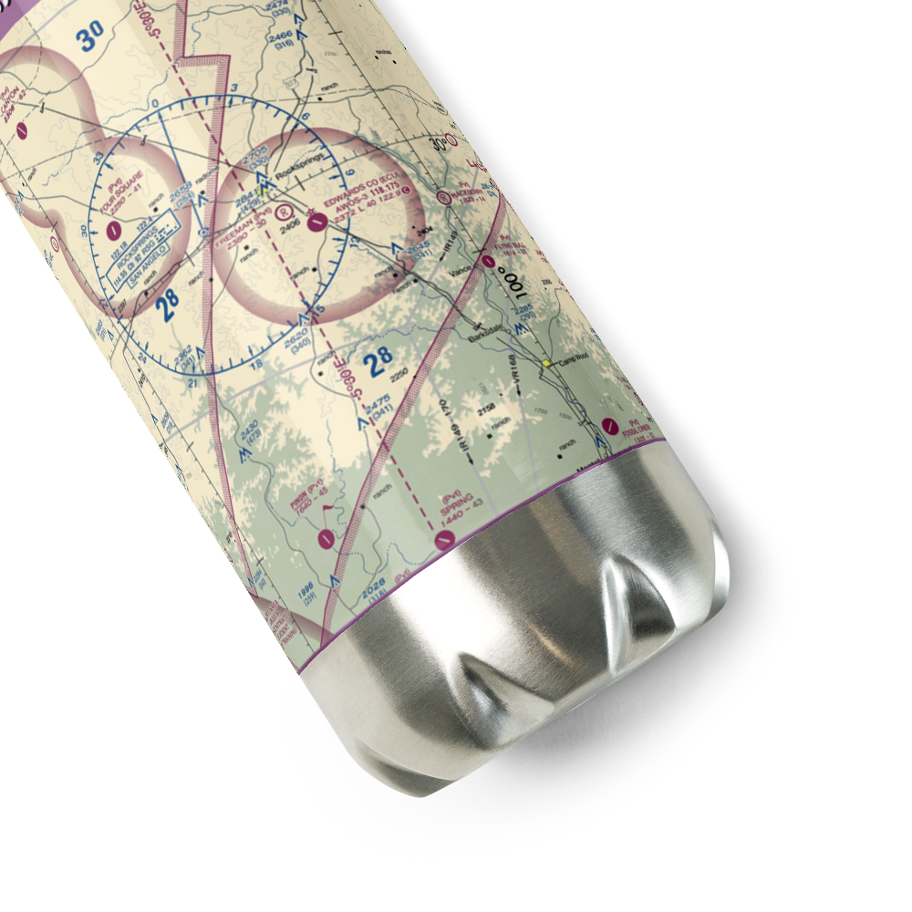 Edwards County Airport (ECU) VFR Sectional Water Bottle 