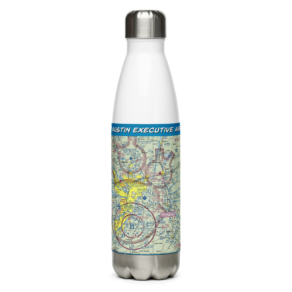 Austin Executive Airport (EDC) VFR Sectional Water Bottle 