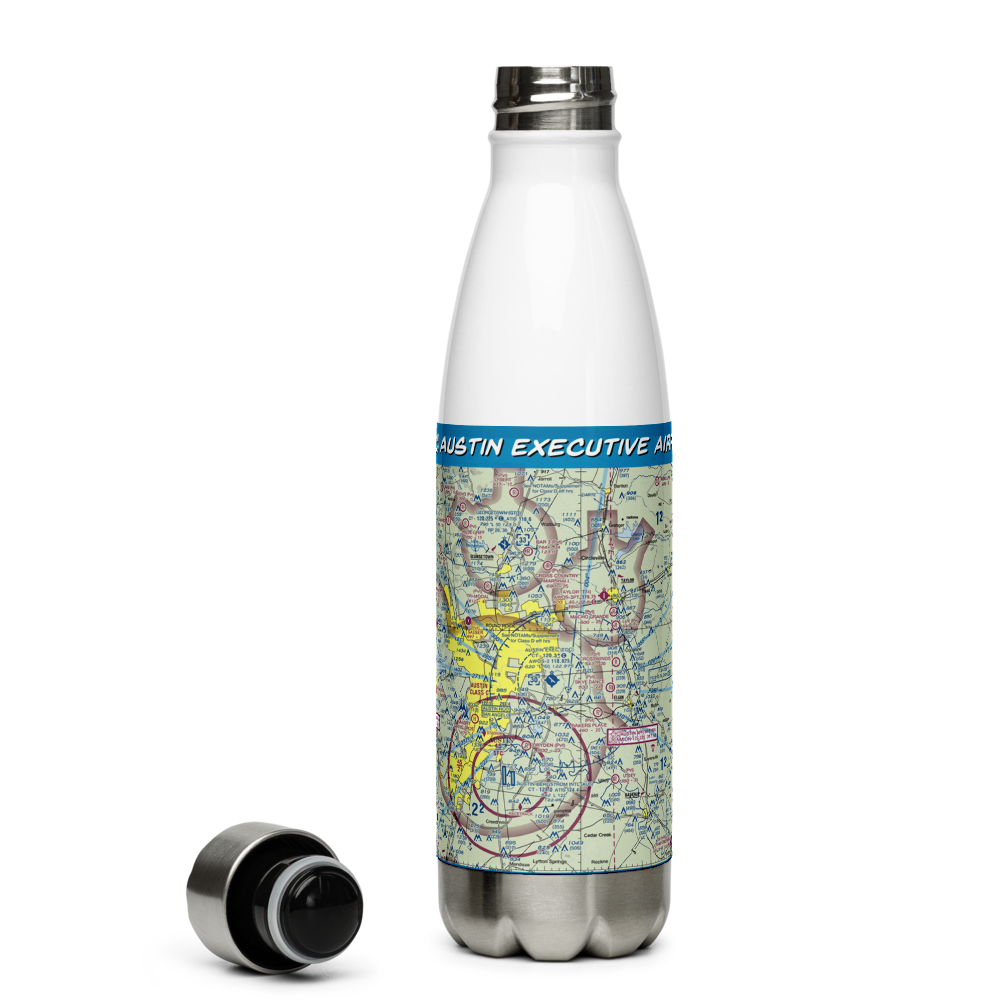 Austin Executive Airport (EDC) VFR Sectional Water Bottle 