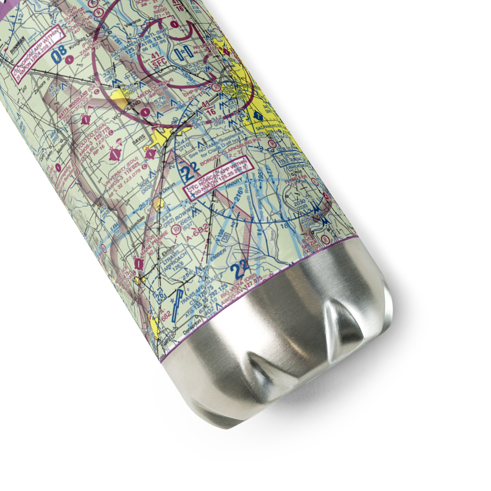 University Airport (EDU) VFR Sectional Water Bottle 