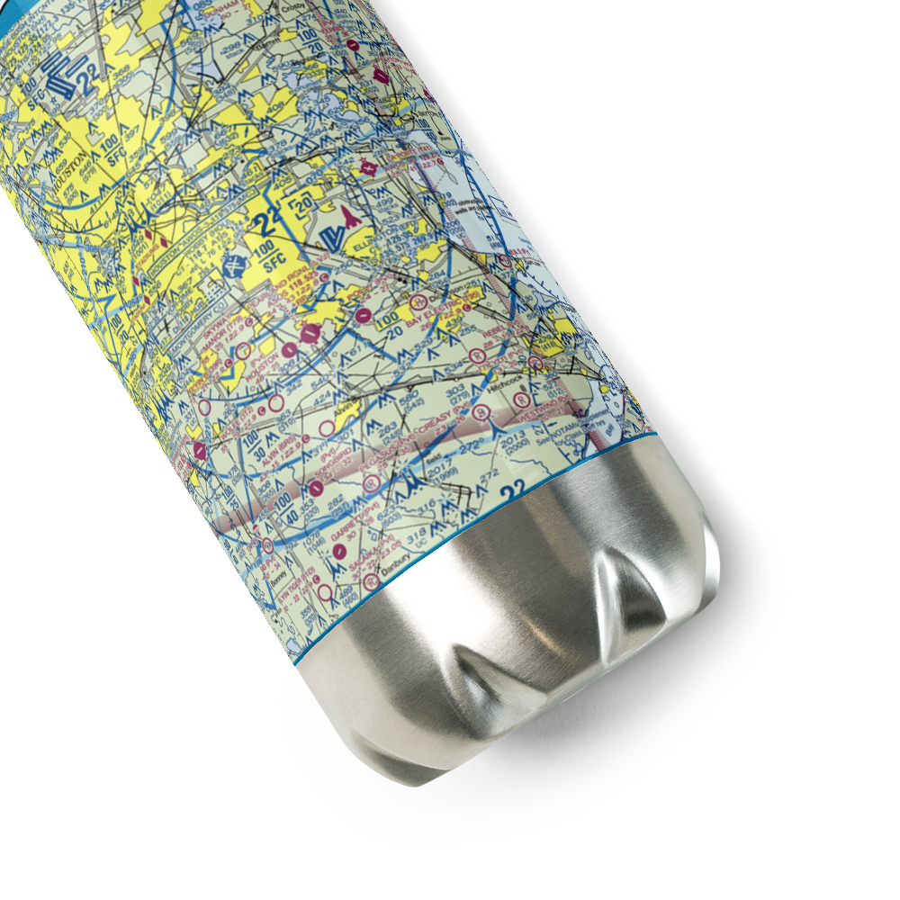 Ellington Airport (EFD) VFR Sectional Water Bottle 