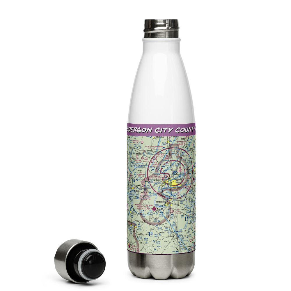 Henderson City County Airport (EHR) VFR Sectional Water Bottle 