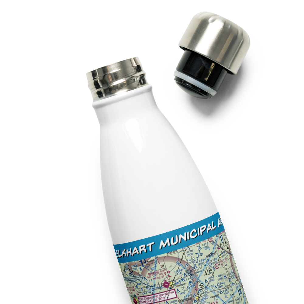 Elkhart Municipal Airport (EKM) VFR Sectional Water Bottle 