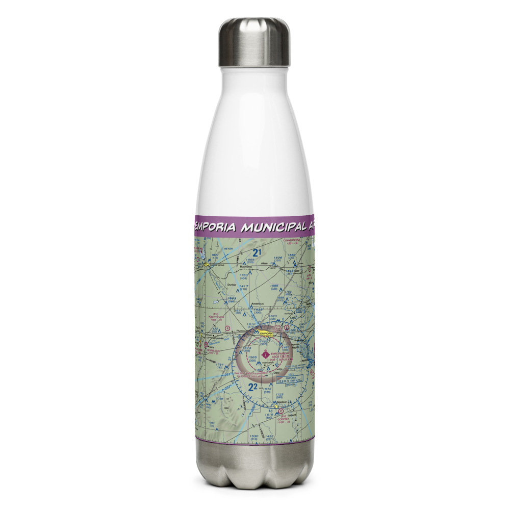 Emporia Municipal Airport (EMP) VFR Sectional Water Bottle 