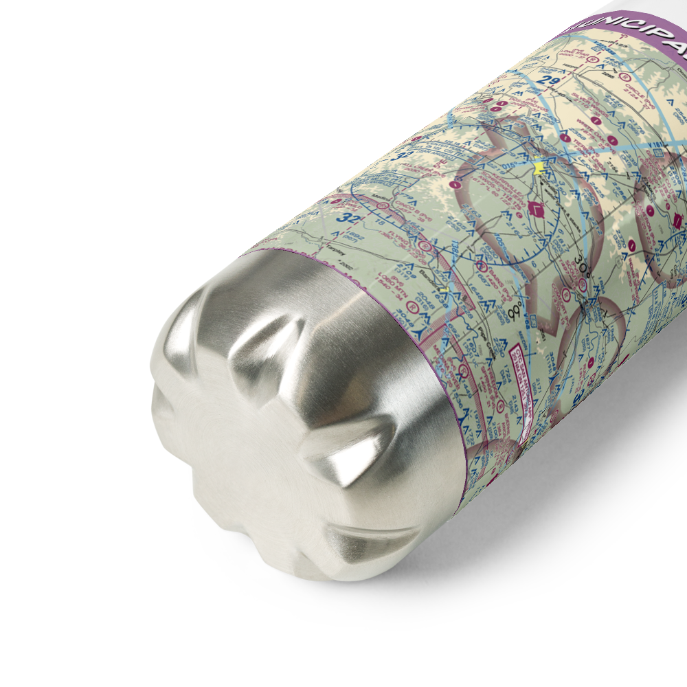 Kerrville Municipal Louis Schreiner Field (ERV) VFR Sectional Water Bottle 