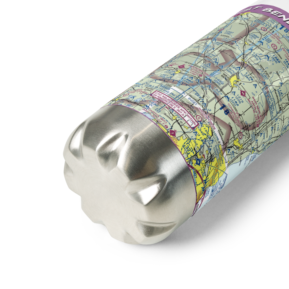 West Bend Municipal Airport (ETB) VFR Sectional Water Bottle 