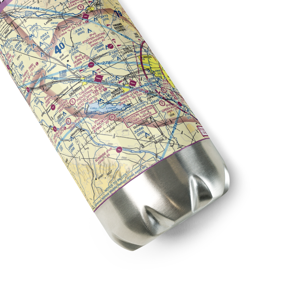Caldwell Industrial Airport (EUL) VFR Sectional Water Bottle 