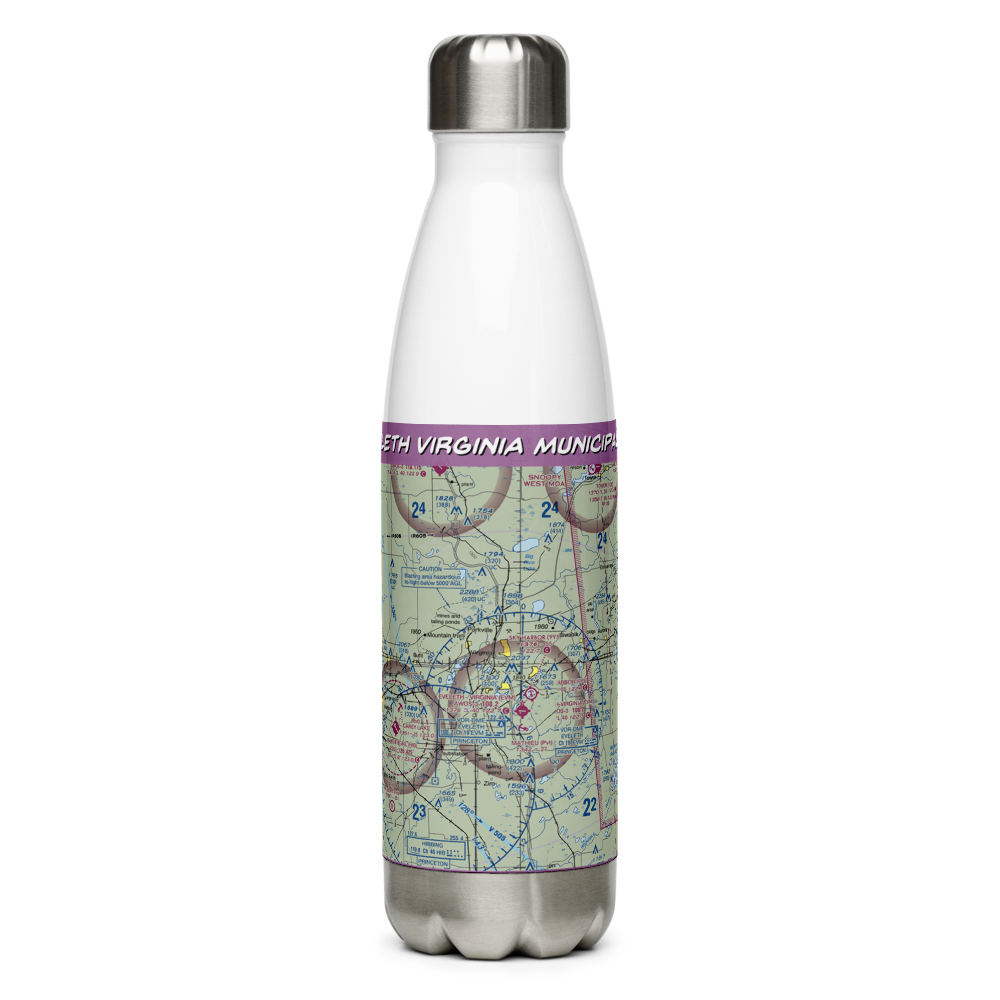 Eveleth Virginia Municipal Airport (EVM) VFR Sectional Water Bottle 