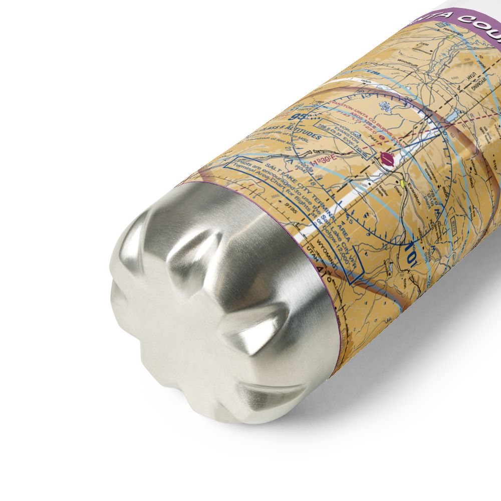 Evanston-Uinta County Airport-Burns Field (EVW) VFR Sectional Water Bottle 