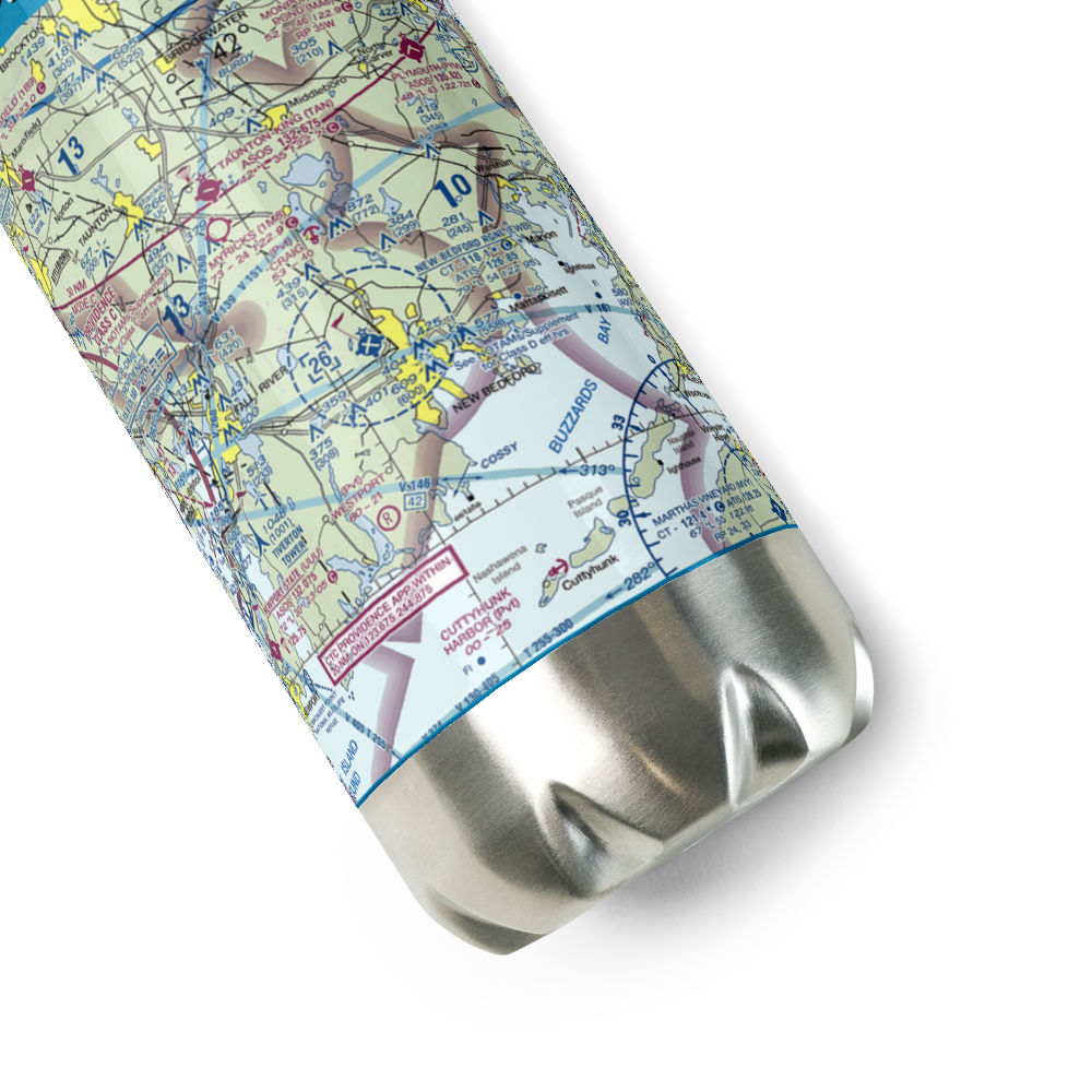 New Bedford Regional Airport (EWB) VFR Sectional Water Bottle 