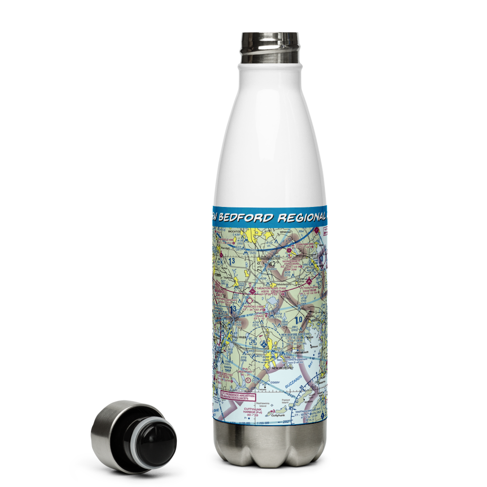 New Bedford Regional Airport (EWB) VFR Sectional Water Bottle 