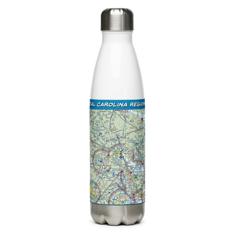 Coastal Carolina Regional Airport (EWN) VFR Sectional Water Bottle 
