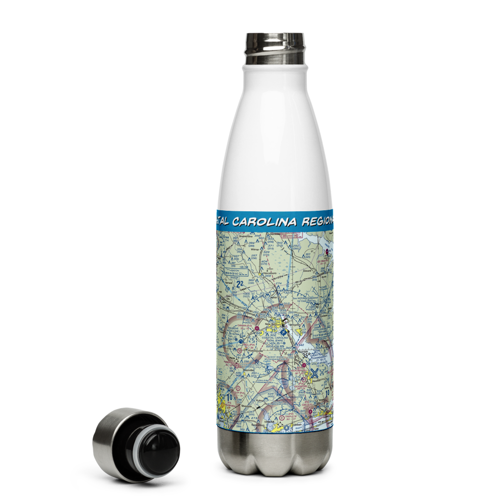 Coastal Carolina Regional Airport (EWN) VFR Sectional Water Bottle 