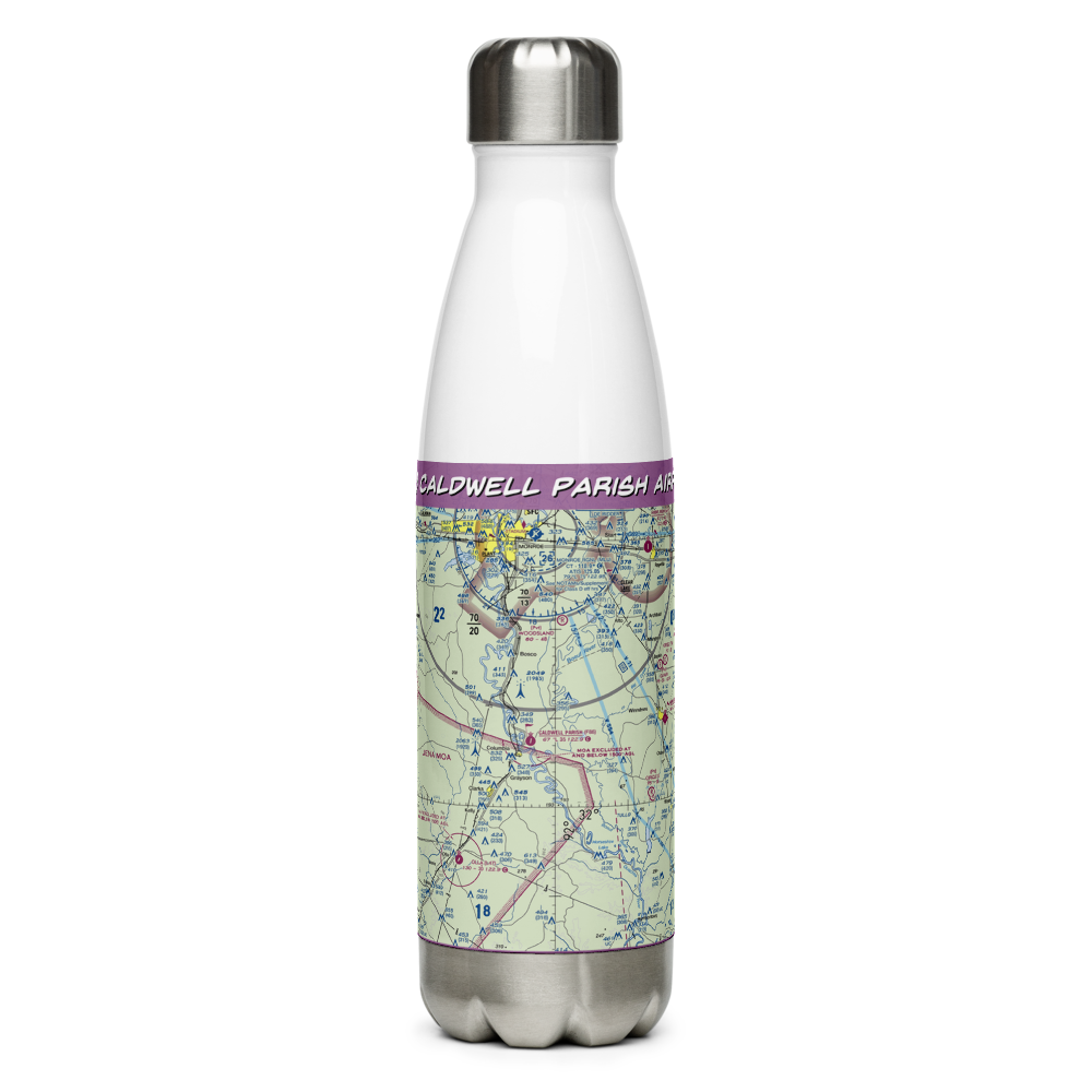 Caldwell Parish Airport (F86) VFR Sectional Water Bottle 