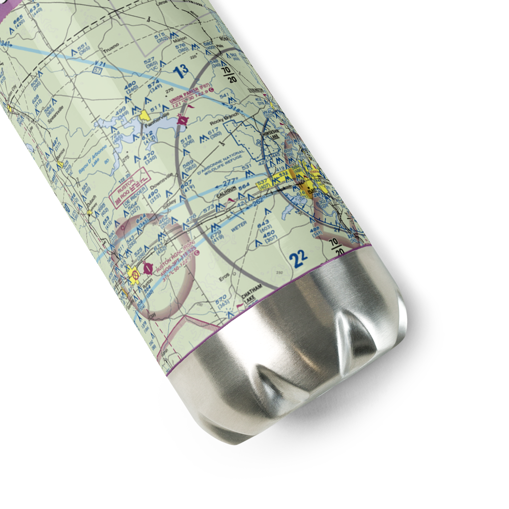 Union Parish Airport (F87) VFR Sectional Water Bottle 