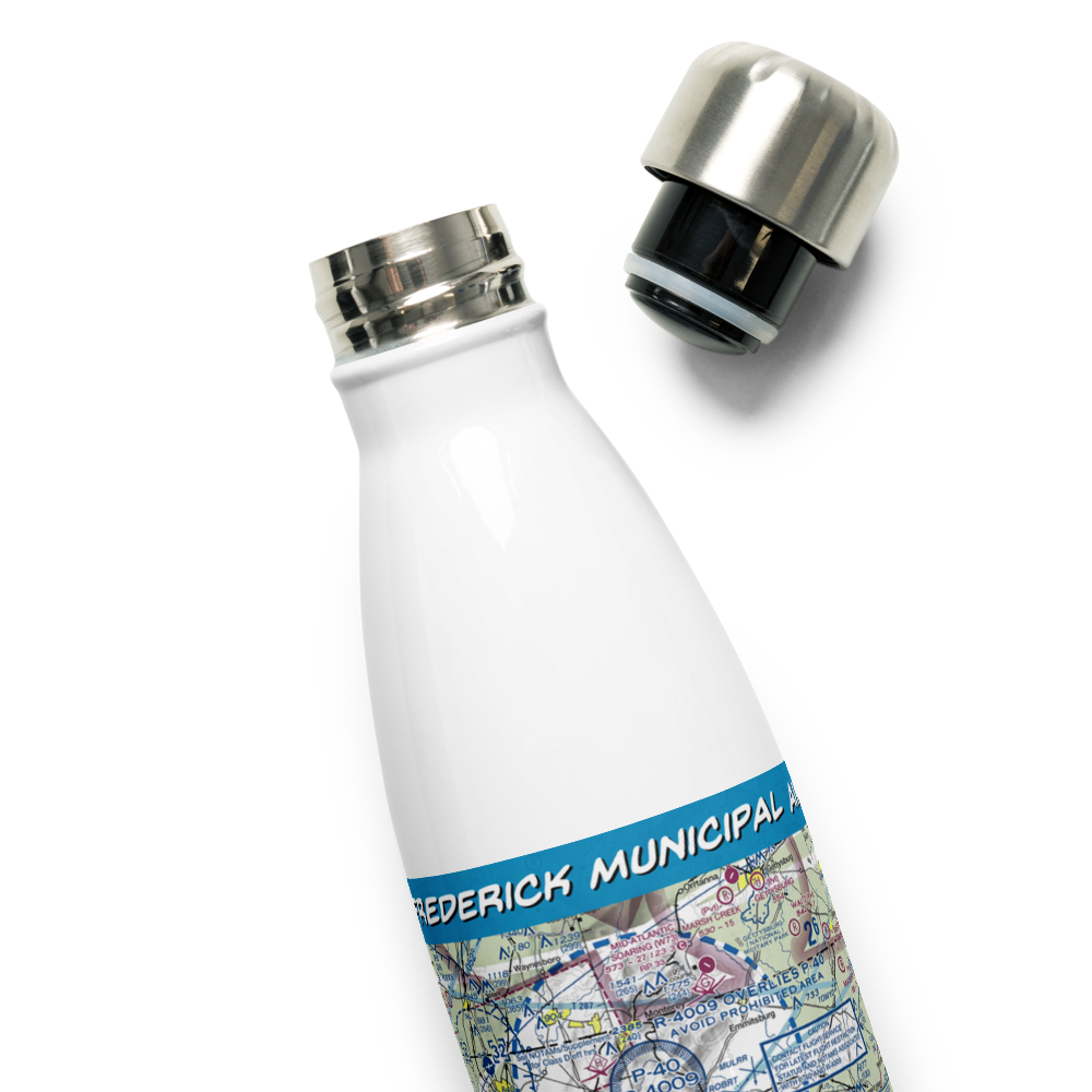 Frederick Municipal Airport (FDK) VFR Sectional Water Bottle 