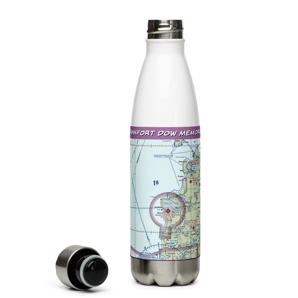Frankfort Dow Memorial Field (FKS) VFR Sectional Water Bottle 