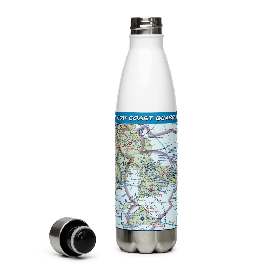 Cape Cod Coast Guard Air Station (FMH) VFR Sectional Water Bottle 