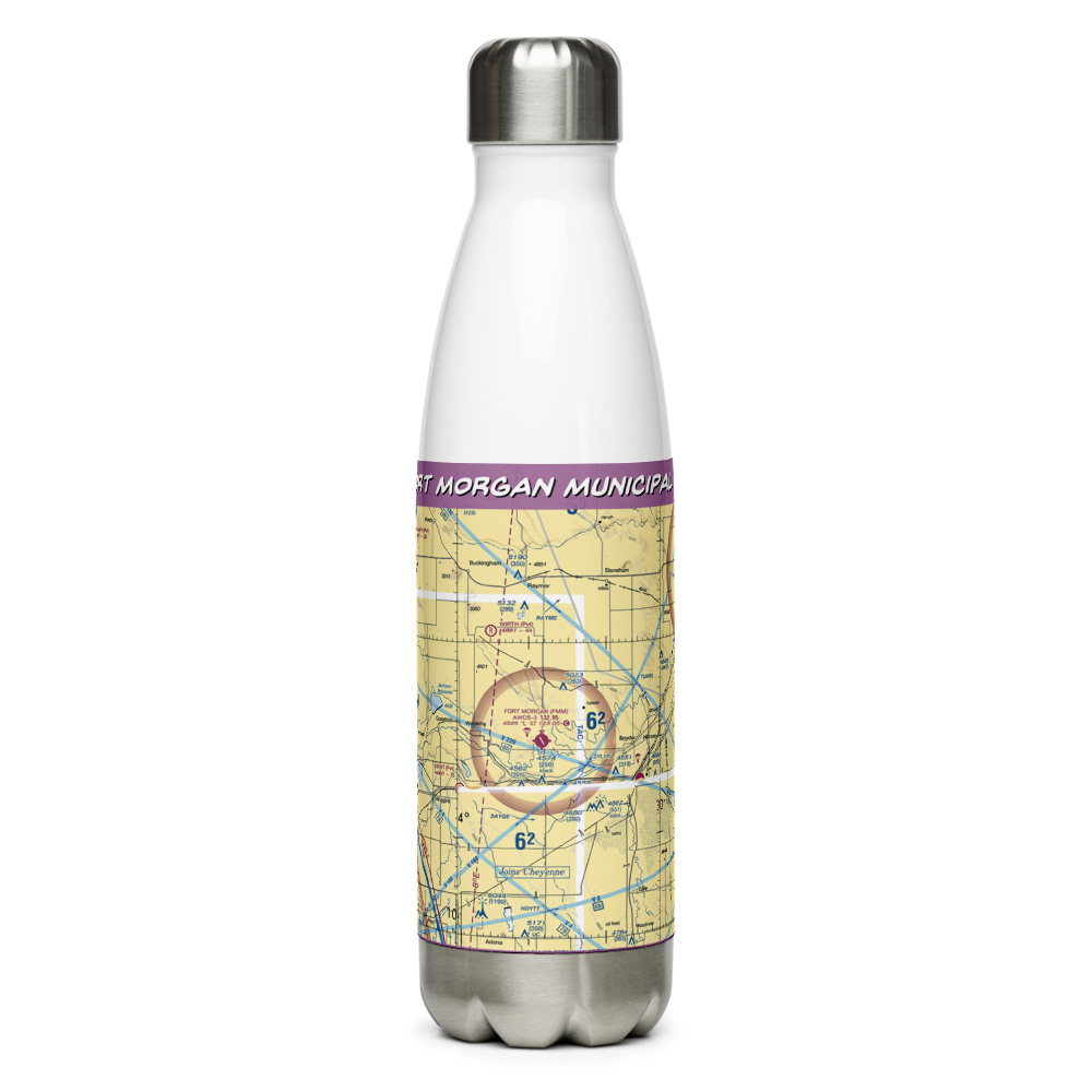 Fort Morgan Municipal Airport (FMM) VFR Sectional Water Bottle 