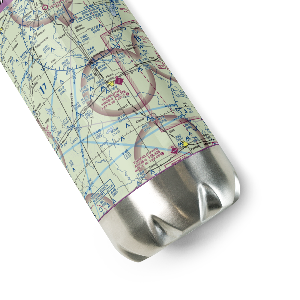 Flora Municipal Airport (FOA) VFR Sectional Water Bottle 
