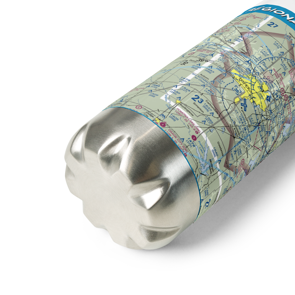 Topeka Regional Airport - Forbes Field (FOE) VFR Sectional Water Bottle 