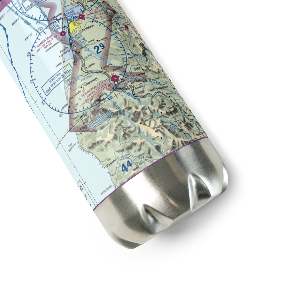 Rohnerville Airport (FOT) VFR Sectional Water Bottle 