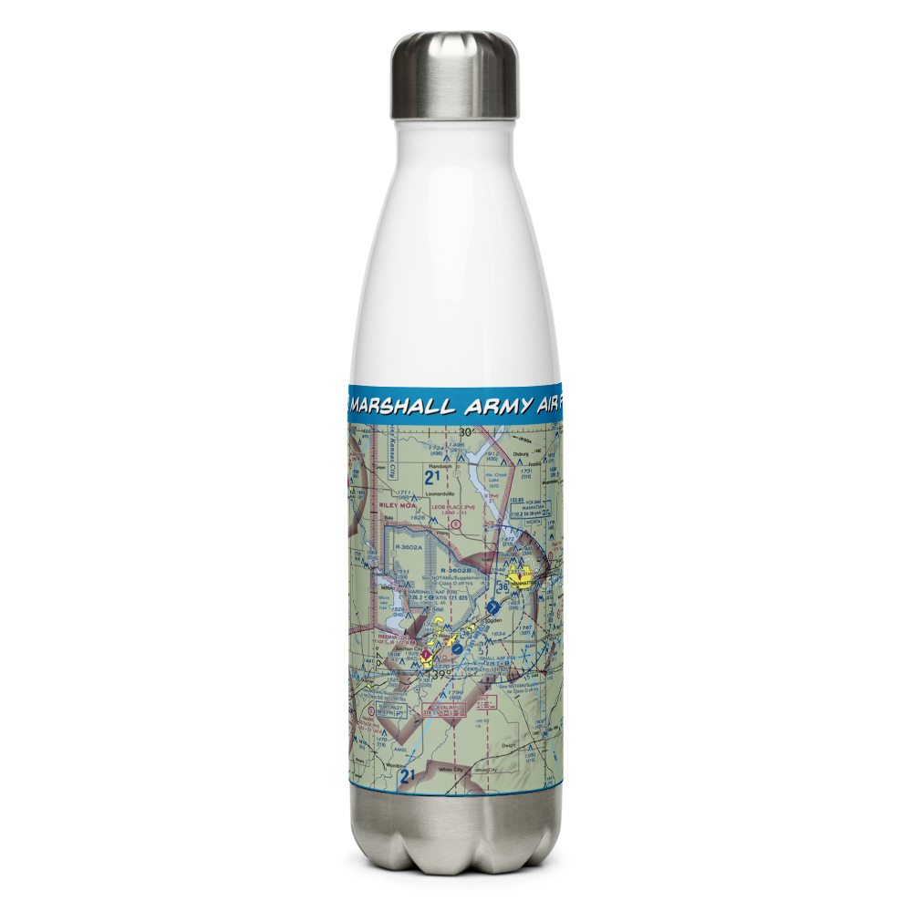 Marshall Army Air Field (FRI) VFR Sectional Water Bottle 
