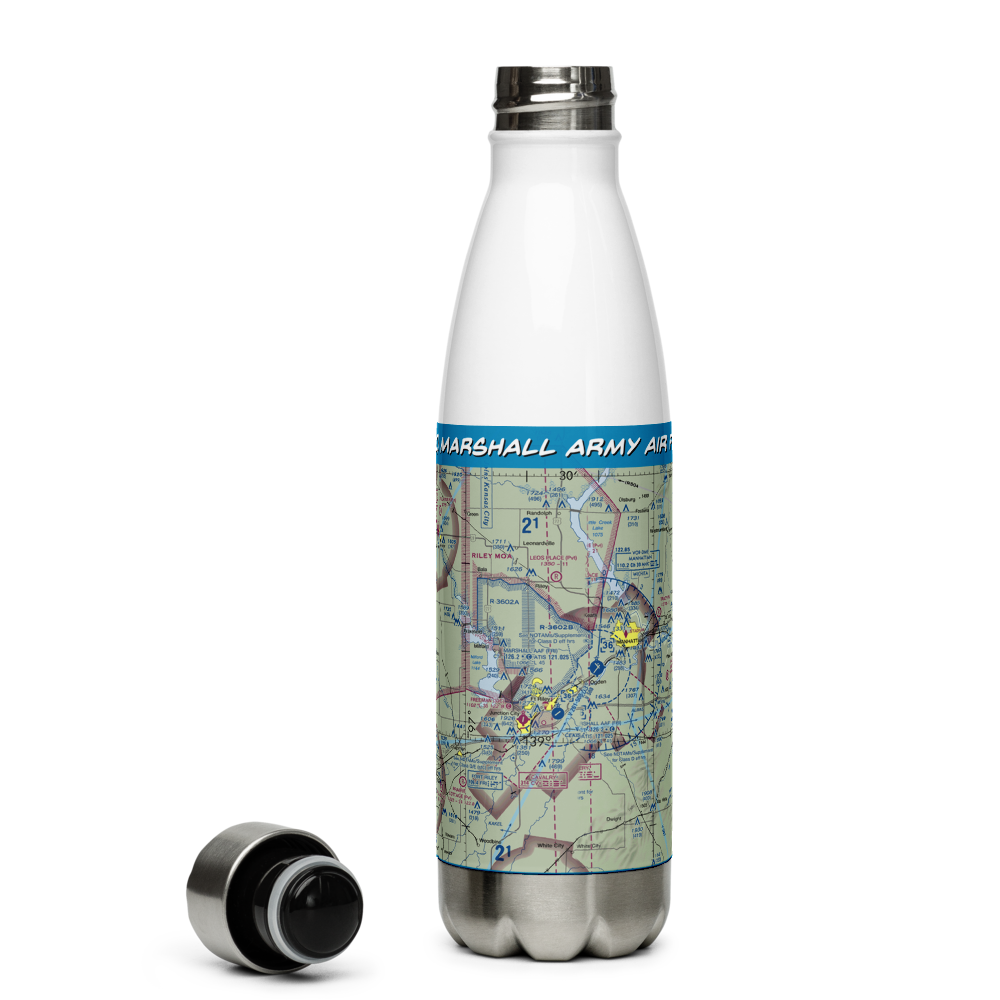 Marshall Army Air Field (FRI) VFR Sectional Water Bottle 