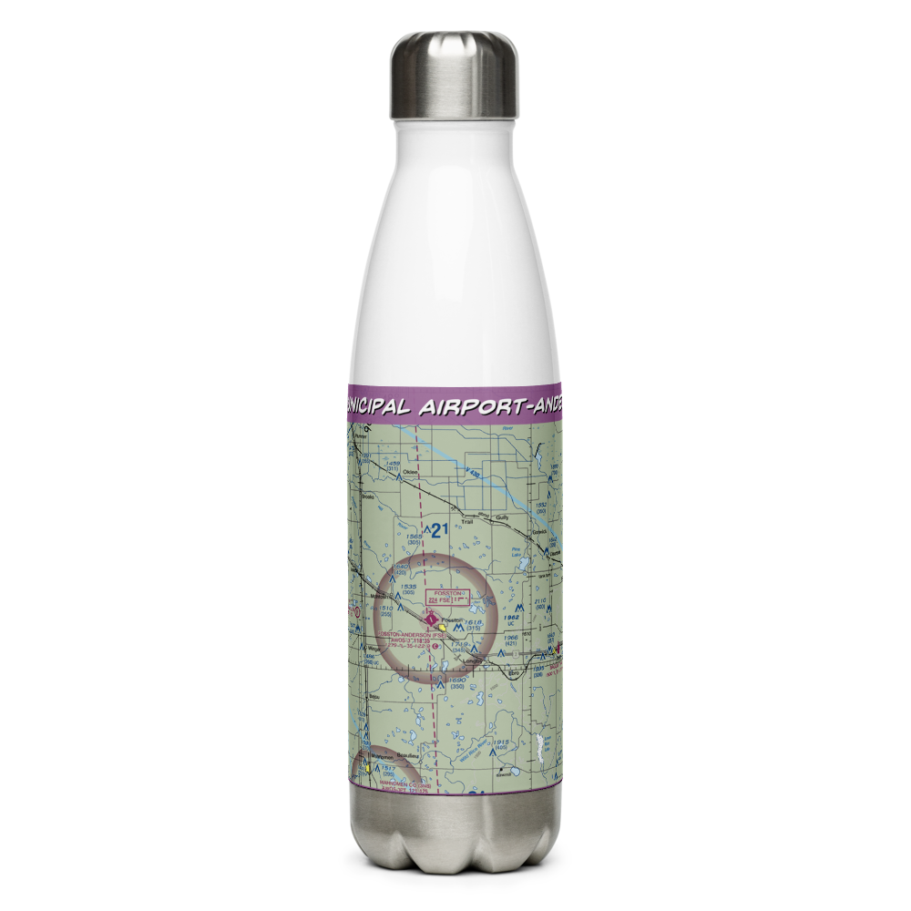Fosston Municipal Airport-Anderson Field (FSE) VFR Sectional Water Bottle 