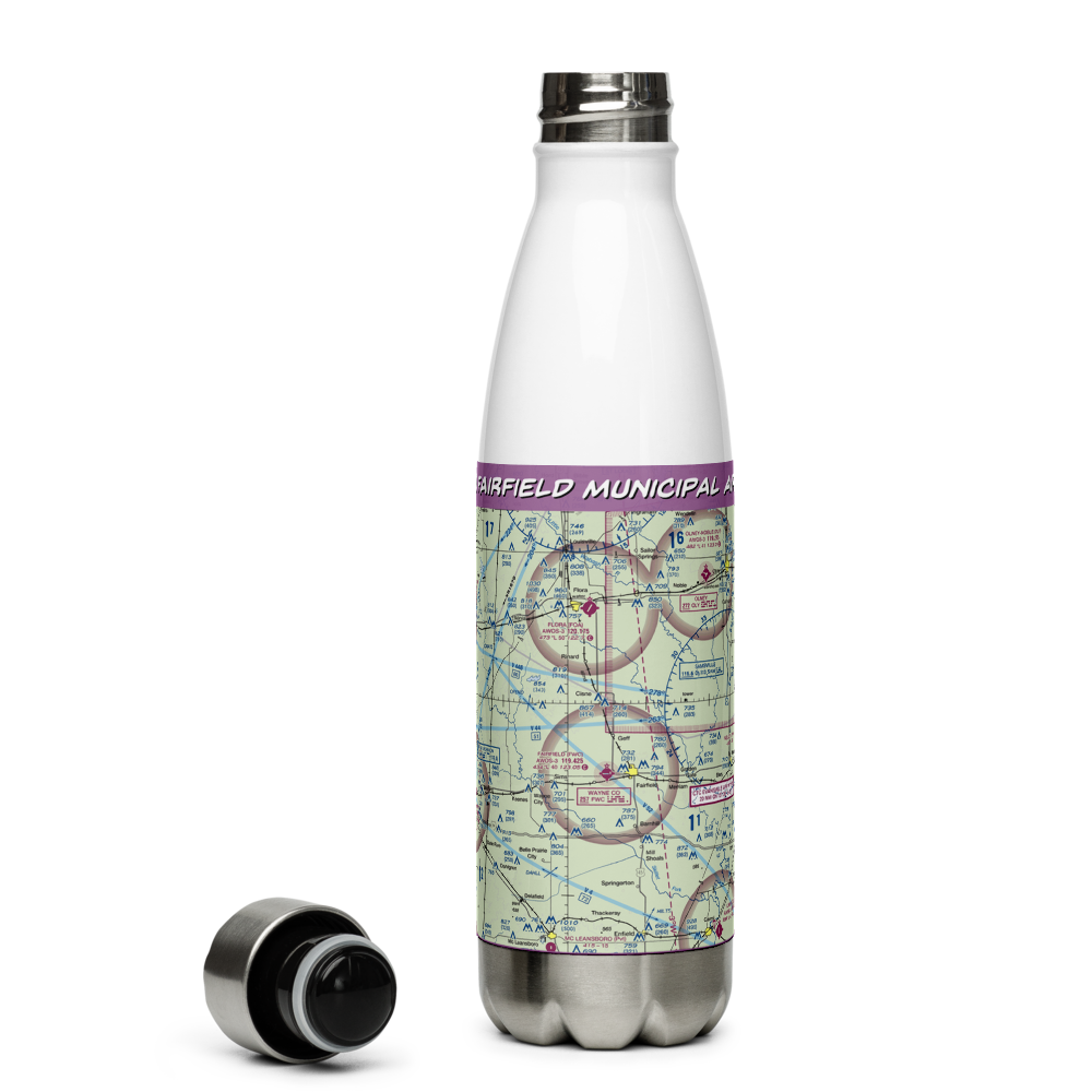 Fairfield Municipal Airport (FWC) VFR Sectional Water Bottle 