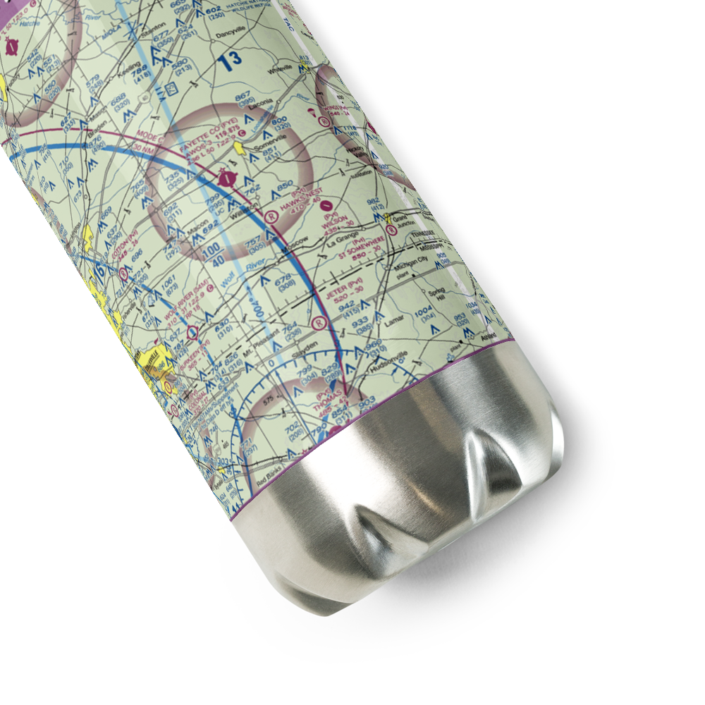Fayette County Airport (FYE) VFR Sectional Water Bottle 