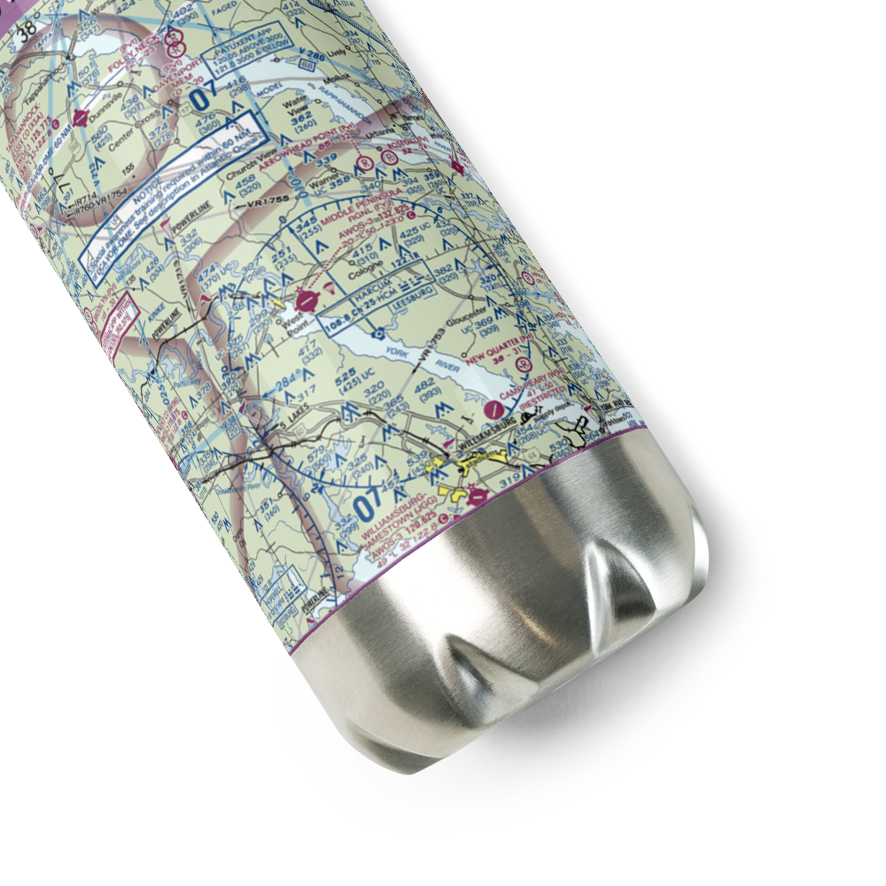 Middle Peninsula Regional Airport (FYJ) VFR Sectional Water Bottle 