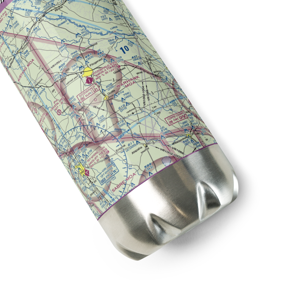 Fitzgerald Municipal Airport (FZG) VFR Sectional Water Bottle 