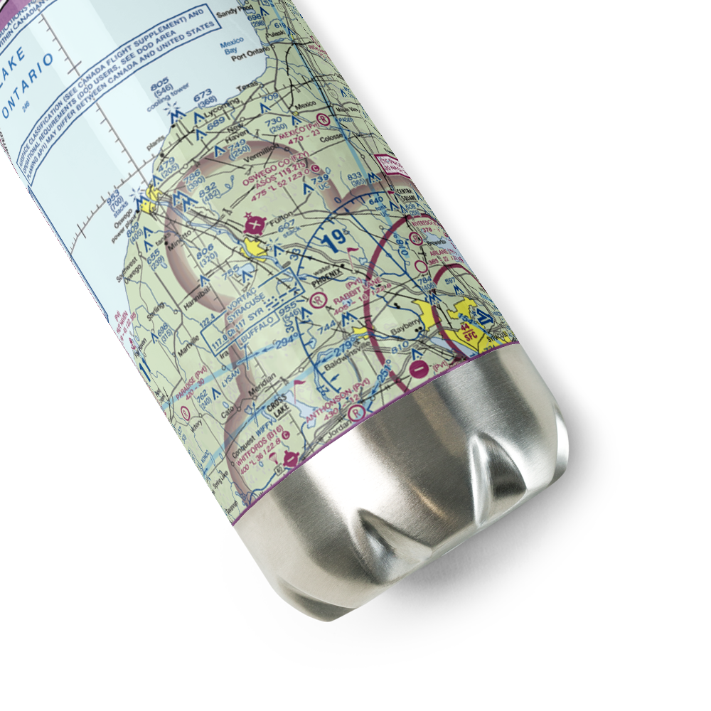 Oswego County Airport (FZY) VFR Sectional Water Bottle 