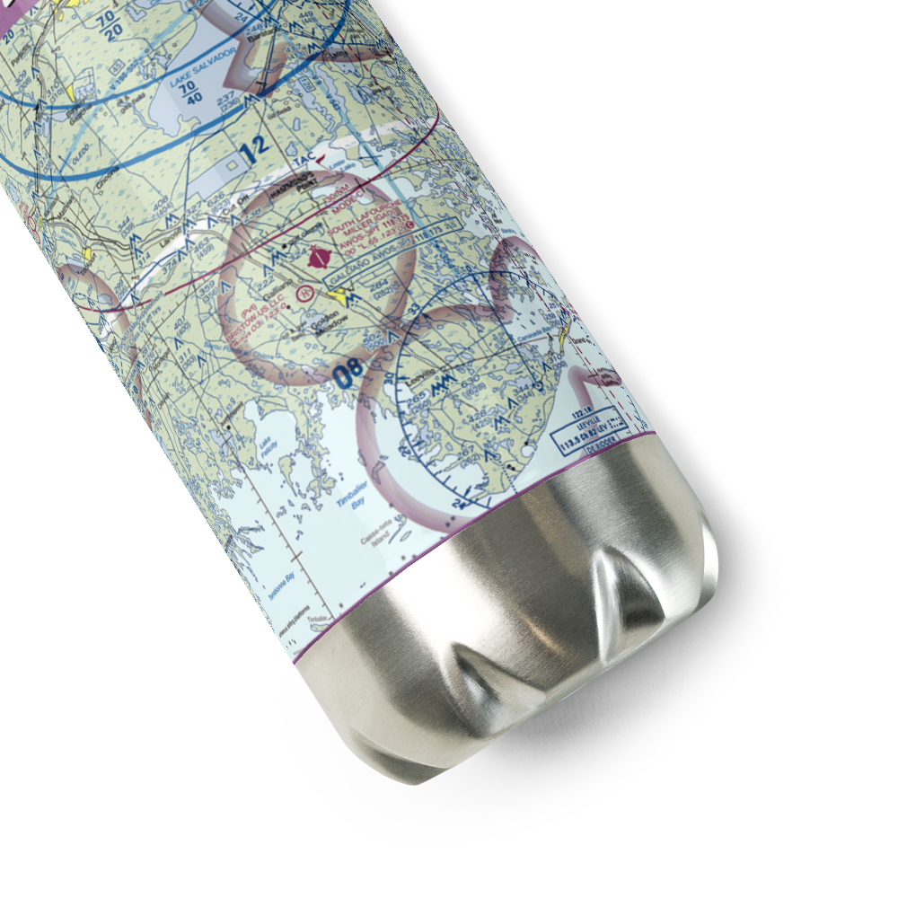South Lafourche Leonard Miller Jr Airport (GAO) VFR Sectional Water Bottle 