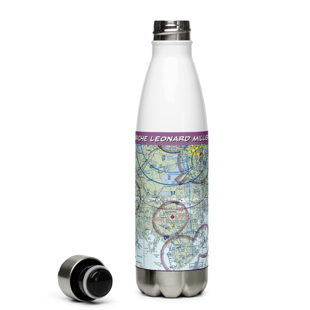 South Lafourche Leonard Miller Jr Airport (GAO) VFR Sectional Water Bottle 