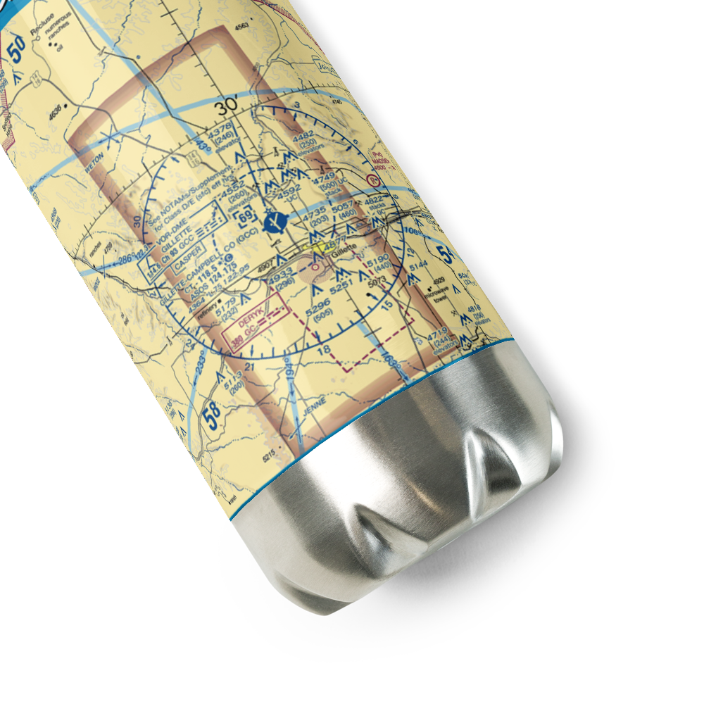 Gillette Campbell County Airport (GCC) VFR Sectional Water Bottle 