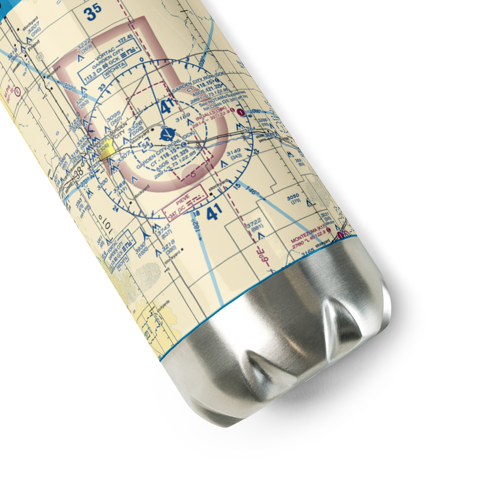 Garden City Regional Airport (GCK) VFR Sectional Water Bottle 