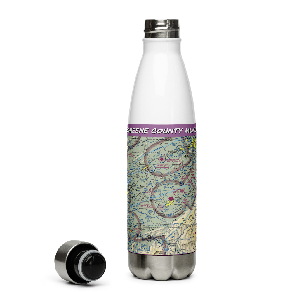 Greeneville-Greene County Municipal Airport (GCY) VFR Sectional Water Bottle 