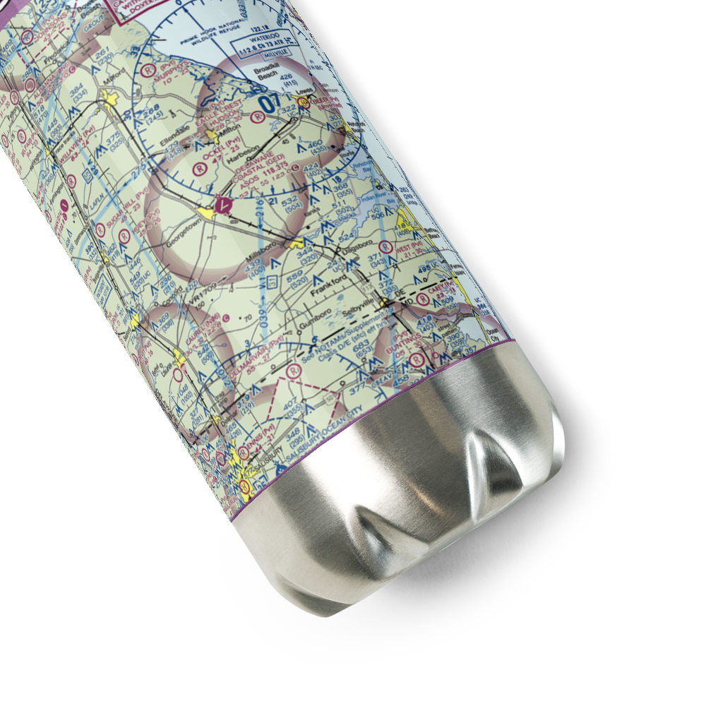 Sussex County Airport (GED) VFR Sectional Water Bottle 