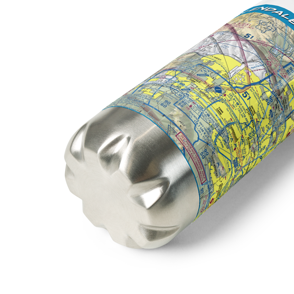 Glendale Municipal Airport (GEU) VFR Sectional Water Bottle 