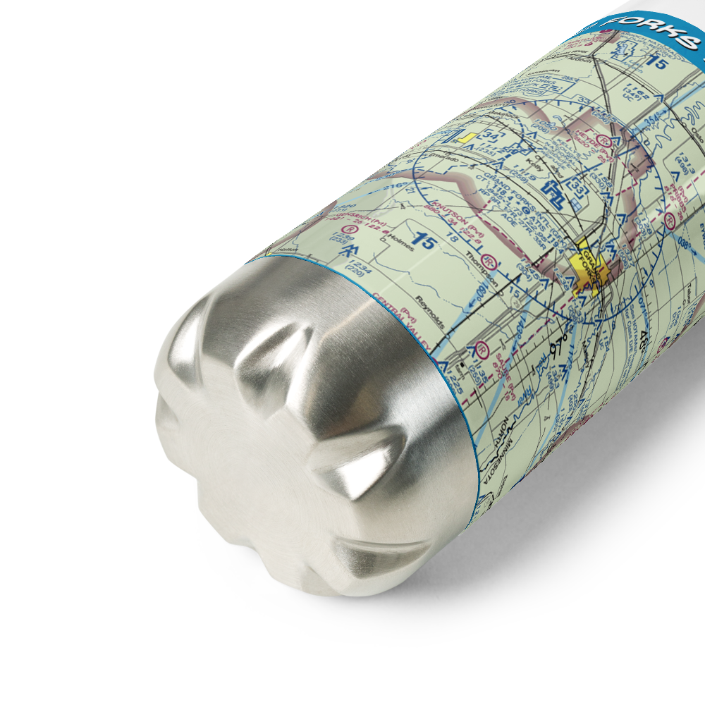 Grand Forks International Airport (GFK) VFR Sectional Water Bottle 