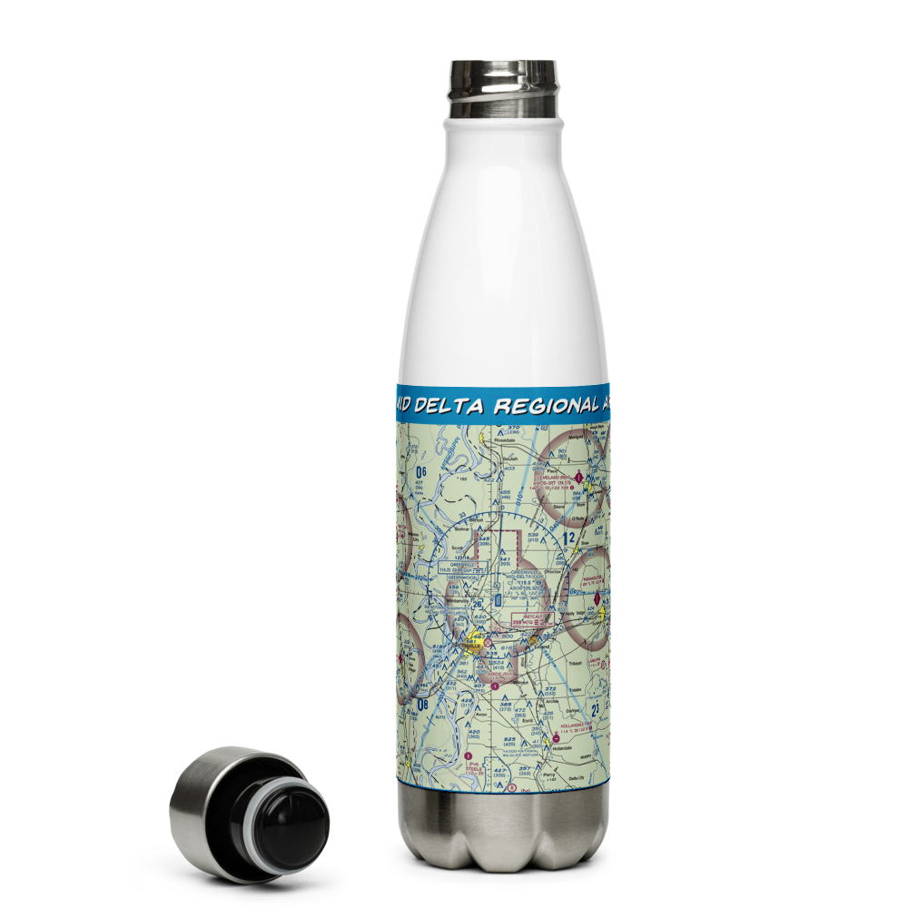 Mid Delta Regional Airport (GLH) VFR Sectional Water Bottle 