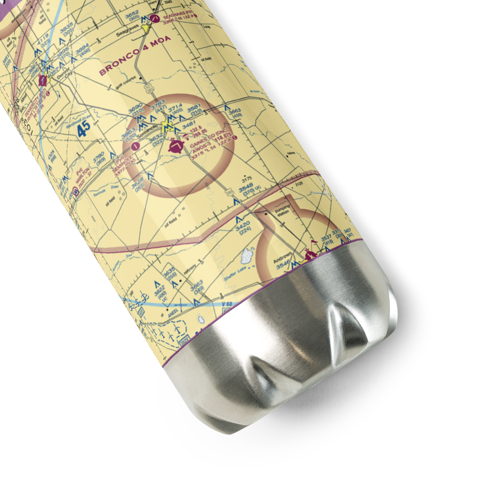 Gaines County Airport (GNC) VFR Sectional Water Bottle 