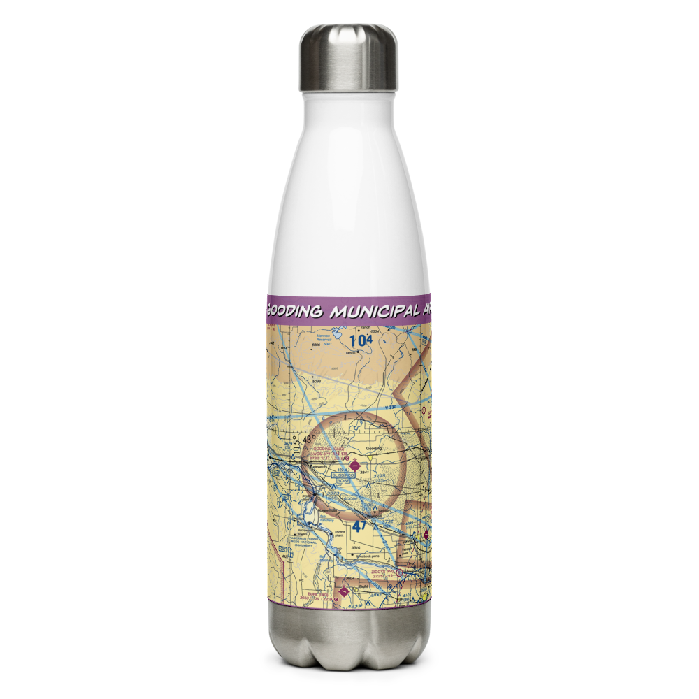 Gooding Municipal Airport (GNG) VFR Sectional Water Bottle 
