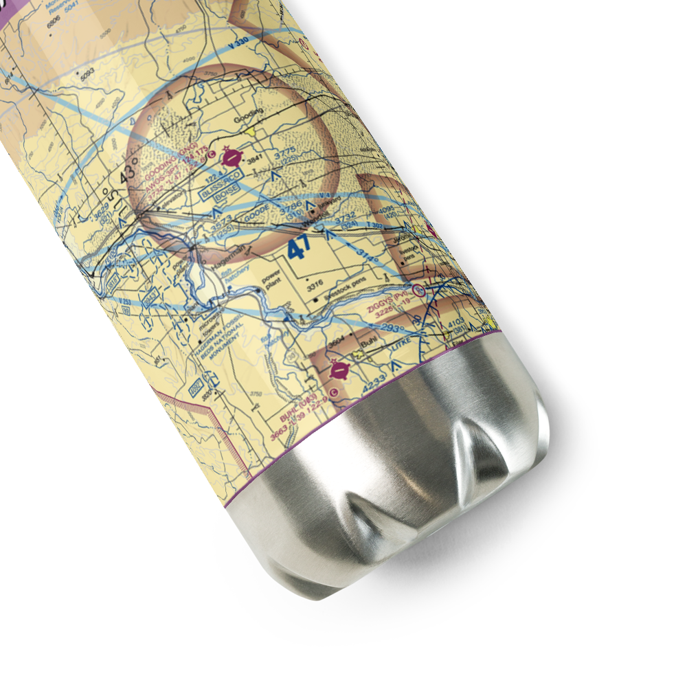 Gooding Municipal Airport (GNG) VFR Sectional Water Bottle 