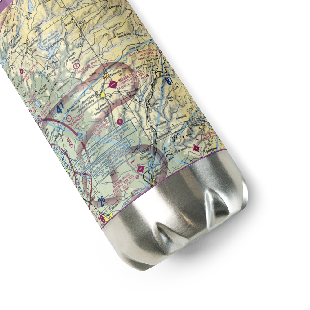 Nevada County Airport (GOO) VFR Sectional Water Bottle 