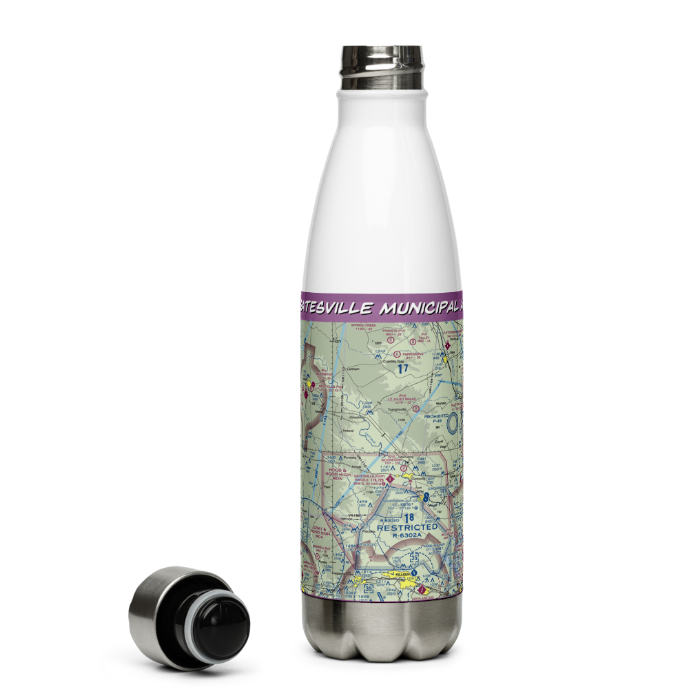 Gatesville Municipal Airport (GOP) VFR Sectional Water Bottle 
