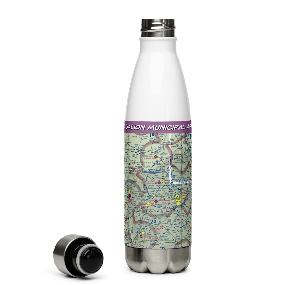 Galion Municipal Airport (GQQ) VFR Sectional Water Bottle 
